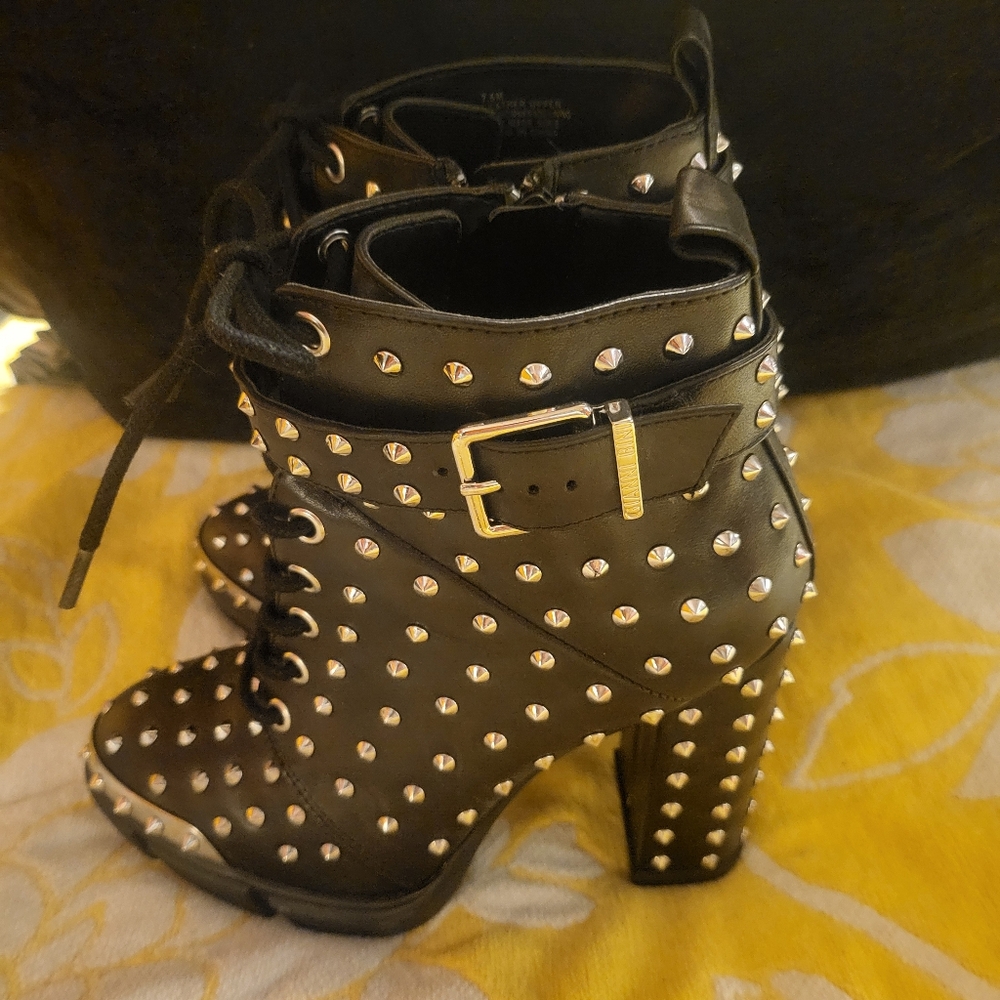 Studded New Black Ankle Gianni Bini Boots - Picture 5 of 5